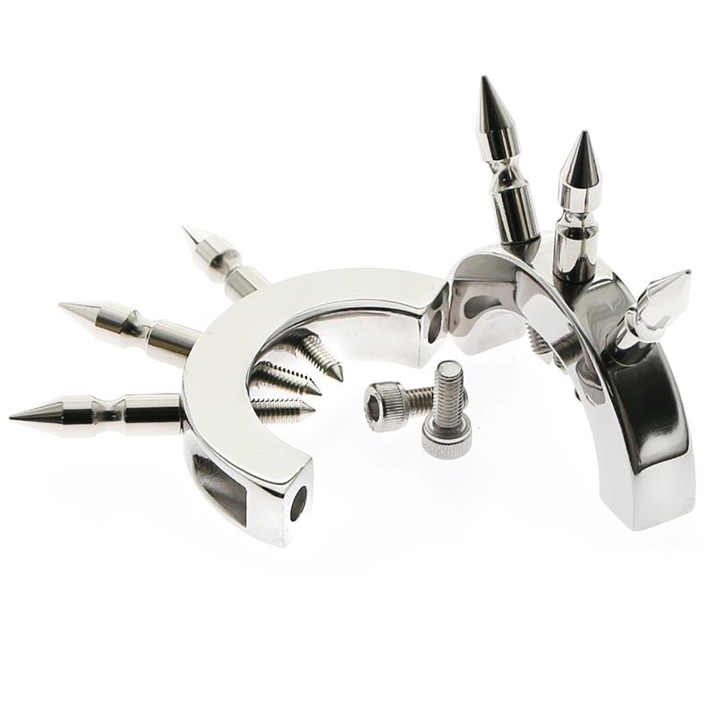 Adjustable CBT spiked testicle ring