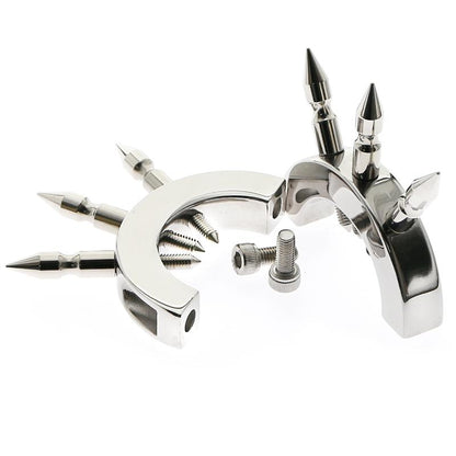 Adjustable CBT spiked testicle ring