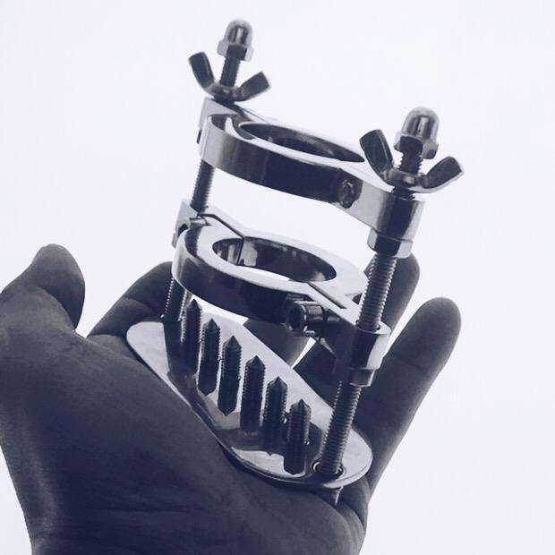 All-in-one ball stretcher and crusher for BDSM play