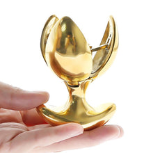Load image into Gallery viewer, How secure is a 24K gold anal chastity plug?
