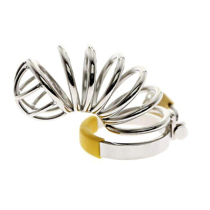 Male long chastity cage with secure lock

