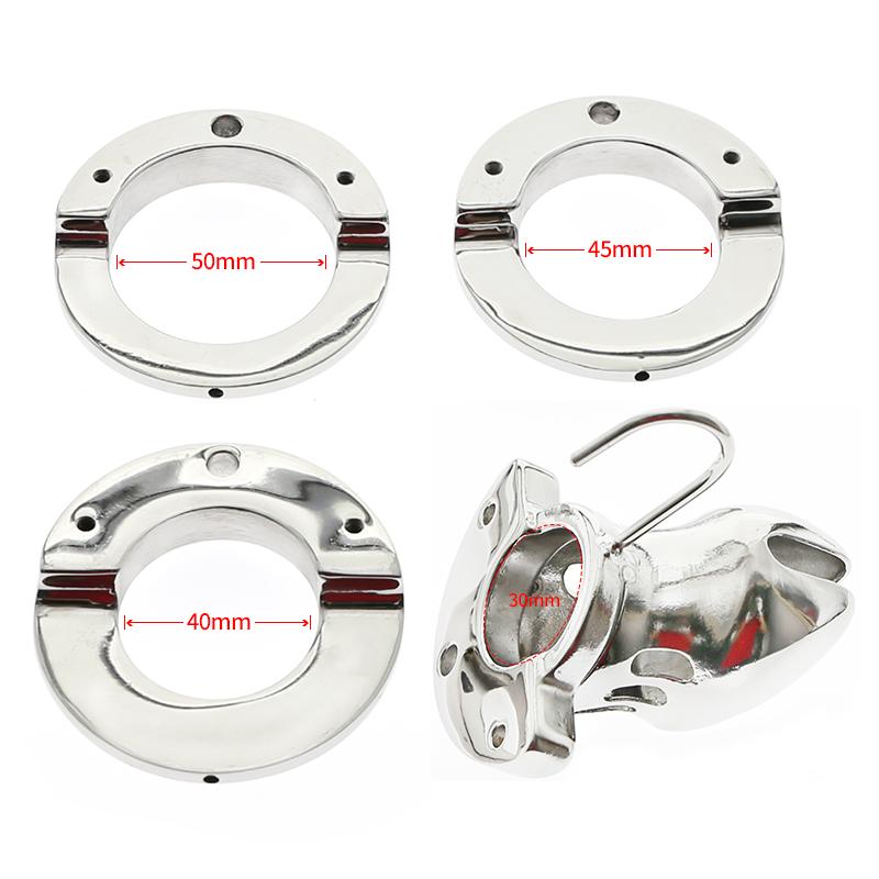Extreme male chastity cage with ball stretcher