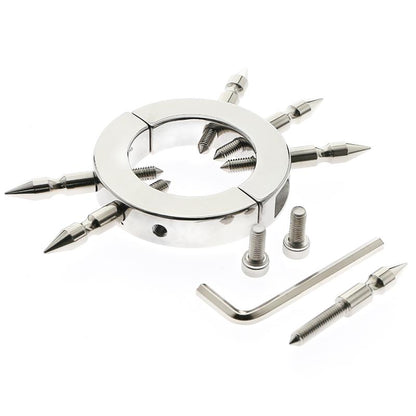 Spiked testicle ring for submissives