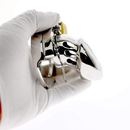 Ball stretching chastity cage in steel design