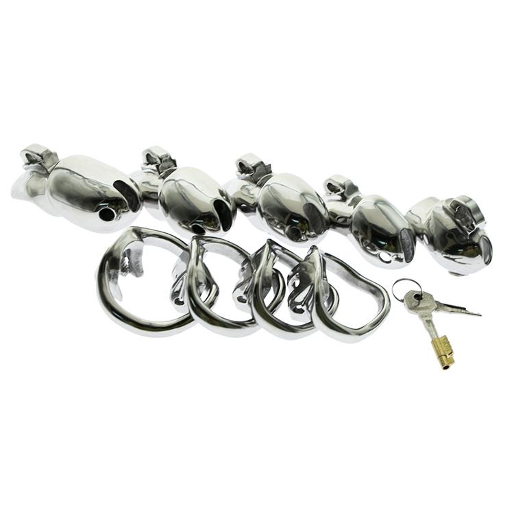 Steel compact male chastity device