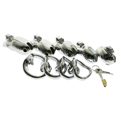 Steel compact male chastity device