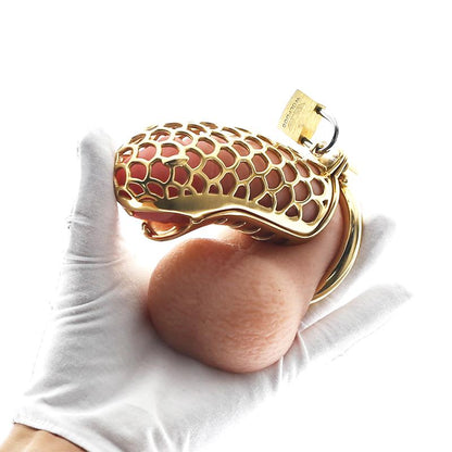 Dragon-style gold chastity cage