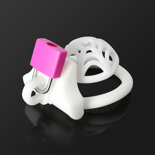 Double-Arc Cuff 3D Spidernet Chastity Device with Chain