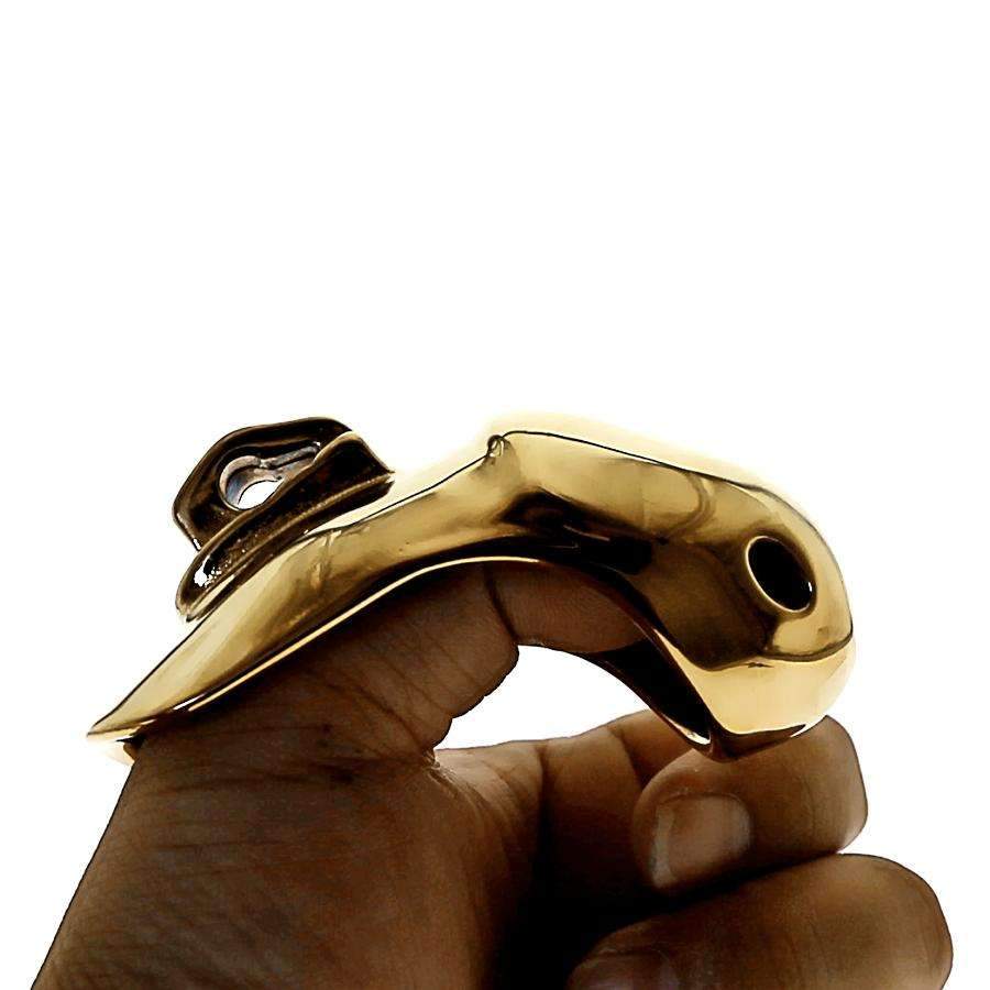 male chastity device cage part in gold