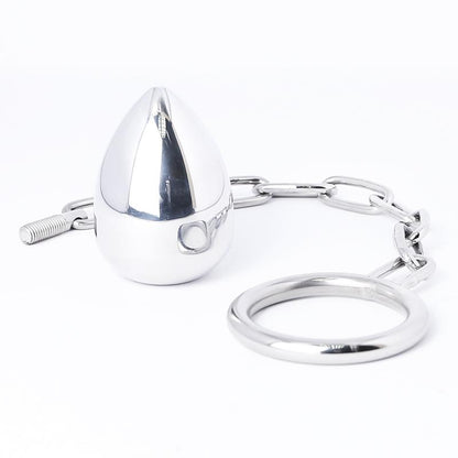 Anal plug with chain restraint
