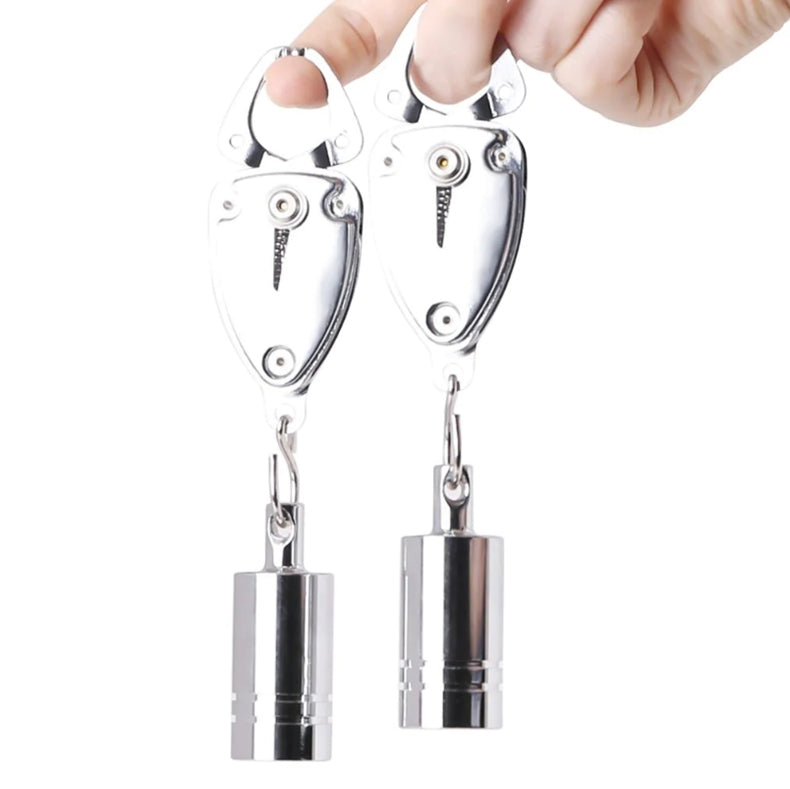 How to adjust the tension on weighted nipple clamps?
