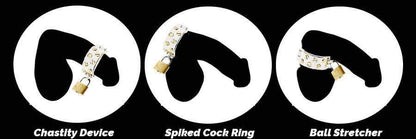 BDSM Spiked Chastity Bracelet – Kali’s Teeth 4-Row Design