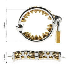 Load image into Gallery viewer, Lockable spiked cock cage with Kalis teeth inside
