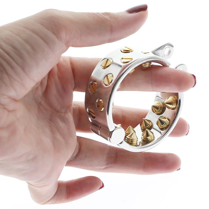 Male chastity cage with inward spikes – Kalis teeth style