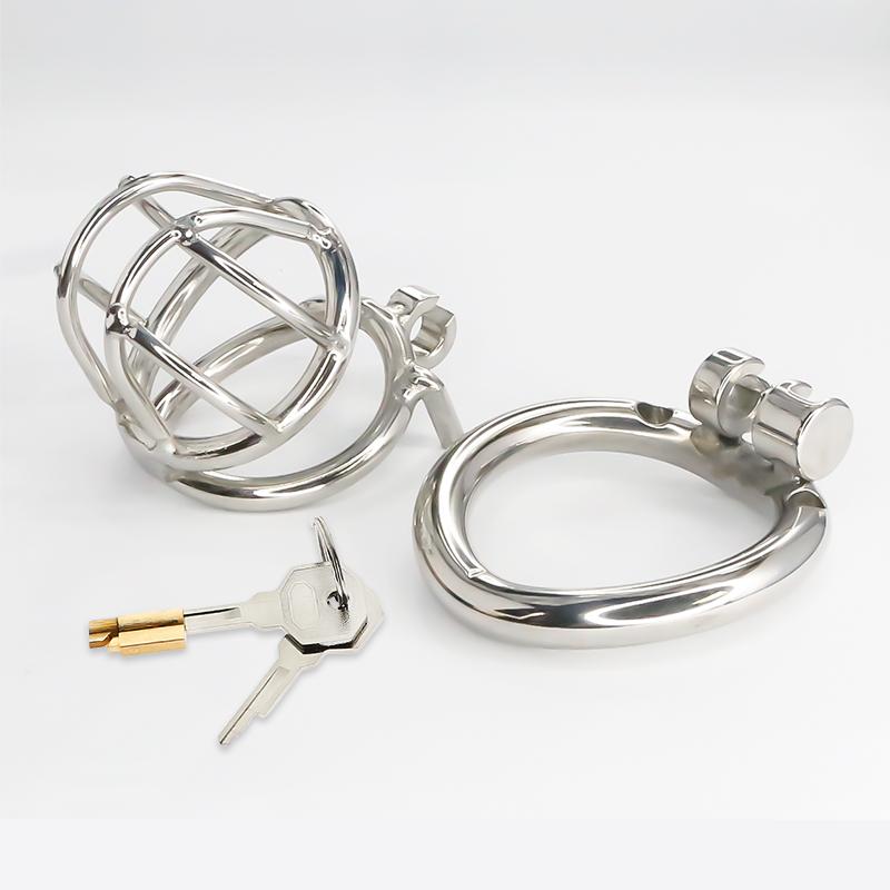 How does the urethral plug work in a chastity device?