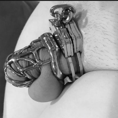 New curved ring chastity device for men