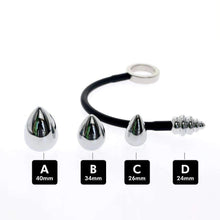 Load image into Gallery viewer, Cock ring and anal plug - 4 Interchangeable anal plug bulbs included
