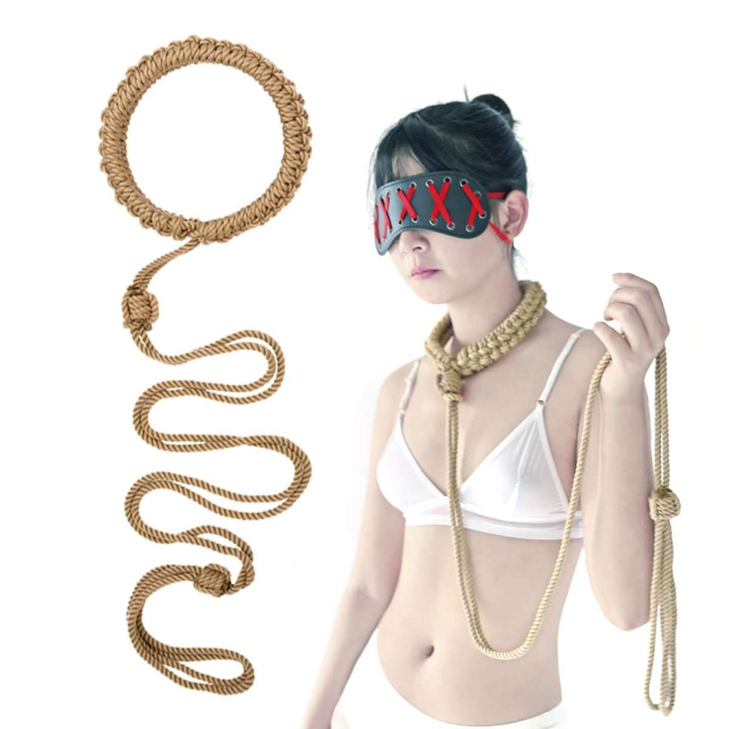 Shibari rope Collar & leash - Bondage gear for restraint and kinbaku Sex Toys -lovershop01