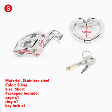 Load image into Gallery viewer, Male Chastity Device Stainless Steel Penis Cage Bird Metal Cock Ring Lock Slave BDSM Bondage Restraint Sex Toy Men Sex Toys -lovershop01
