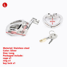 Load image into Gallery viewer, Male Chastity Device Stainless Steel Penis Cage Bird Metal Cock Ring Lock Slave BDSM Bondage Restraint Sex Toy Men Sex Toys -lovershop01
