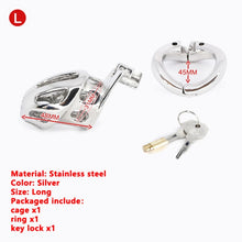 Load image into Gallery viewer, Male Chastity Device Stainless Steel Penis Cage Bird Metal Cock Ring Lock Slave BDSM Bondage Restraint Sex Toy Men Sex Toys -lovershop01
