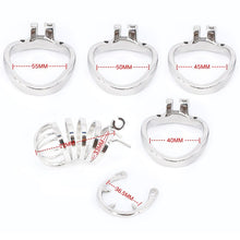 Load image into Gallery viewer, Male Stainless Steel Cock Cage Penis Ring Sleeve Chastity Device Belt with Catheter Spikes Lockable Adult Sex Toys for Men Sex Toys -lovershop01
