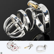 Load image into Gallery viewer, Male Stainless Steel Cock Cage Penis Ring Sleeve Chastity Device Belt with Catheter Spikes Lockable Adult Sex Toys for Men Sex Toys -lovershop01
