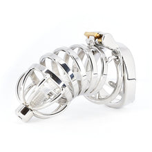 Load image into Gallery viewer, Male Stainless Steel Cock Cage Penis Ring Sleeve Chastity Device Belt with Catheter Spikes Lockable Adult Sex Toys for Men Sex Toys -lovershop01

