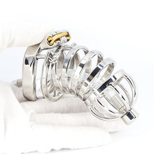 Load image into Gallery viewer, Male Stainless Steel Cock Cage Penis Ring Sleeve Chastity Device Belt with Catheter Spikes Lockable Adult Sex Toys for Men Sex Toys -lovershop01

