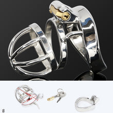 Load image into Gallery viewer, Male Stainless Steel Cock Cage Penis Ring Sleeve Chastity Device Belt with Catheter Spikes Lockable Adult Sex Toys for Men Sex Toys -lovershop01
