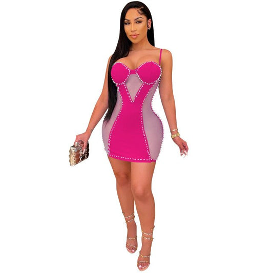 Sexy  Mesh Patchwork Bodycon Dress Sex Toys -lovershop01