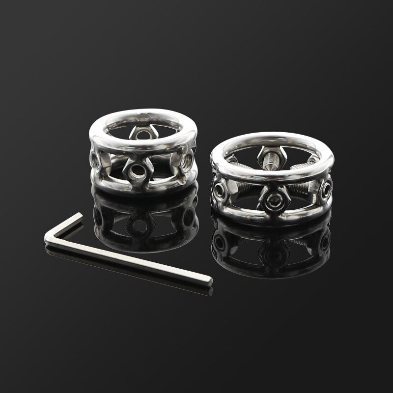 SPIKED GLANS RING DUAL BALL SEX TOYS Sex Toys -lovershop01