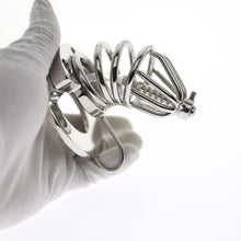 Load image into Gallery viewer, 2-IN-1 BALL STRETCHER COCK CAGE WITH CATHETER Chastity Cage Sex Toys -lovershop01
