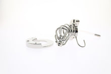 Load image into Gallery viewer, 2-IN-1 BALL STRETCHER COCK CAGE WITH CATHETER Chastity Cage Sex Toys -lovershop01

