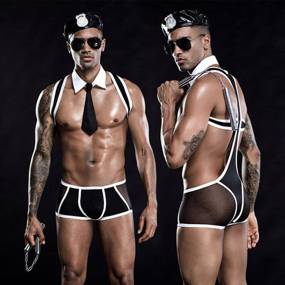 Men Sexy Uniform Cosplay Lingerie Set