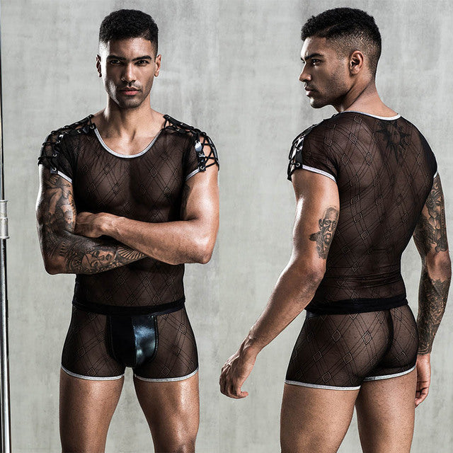 Men Erotic Costumes Lingerie Set Rope Play