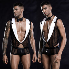 Load image into Gallery viewer, Mens Cosplay Waiter Sexy Lingerie Set Tuxedo Roleplay -3PCS
