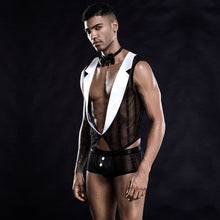 Load image into Gallery viewer, Mens Cosplay Waiter Sexy Lingerie Set Tuxedo Roleplay -3PCS

