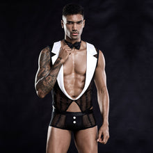 Load image into Gallery viewer, Mens Cosplay Waiter Sexy Lingerie Set Tuxedo Roleplay -3PCS
