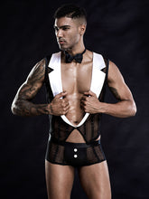 Load image into Gallery viewer, Mens Cosplay Waiter Sexy Lingerie Set Tuxedo Roleplay -3PCS

