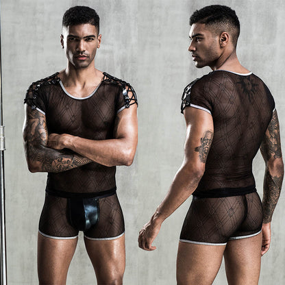 Men's Lace Lingerie Sexy Bodysuit
