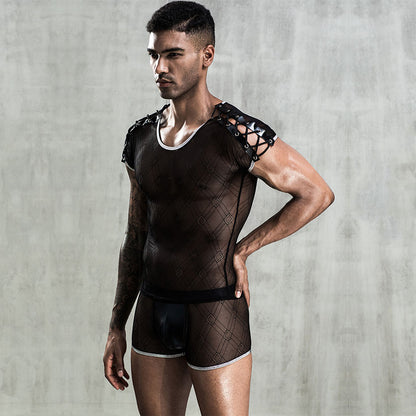 Men's Lace Lingerie Sexy Bodysuit