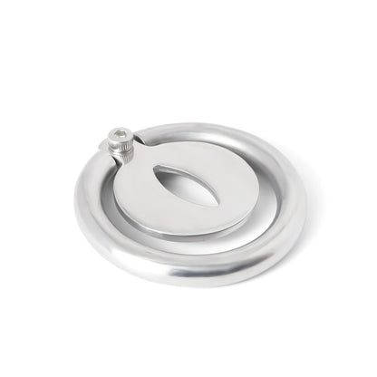 Stainless Steel Chastity Cage - Screws Cock Ring
