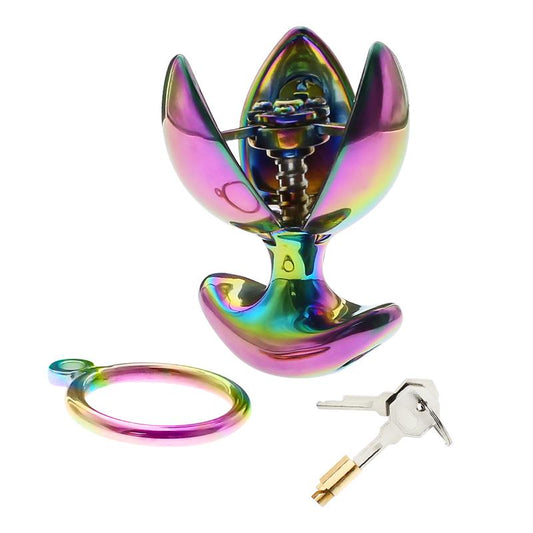 What is the best rainbow locking butt plug for pride play?