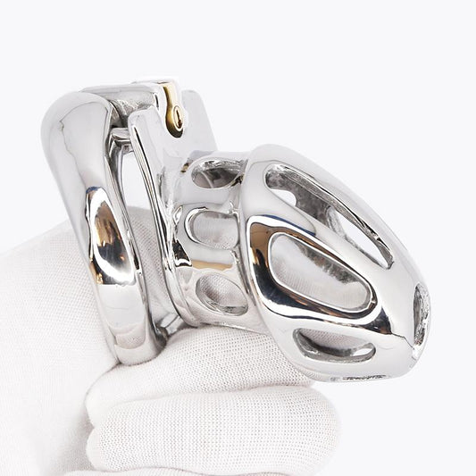 Locking chastity device made from stainless steel