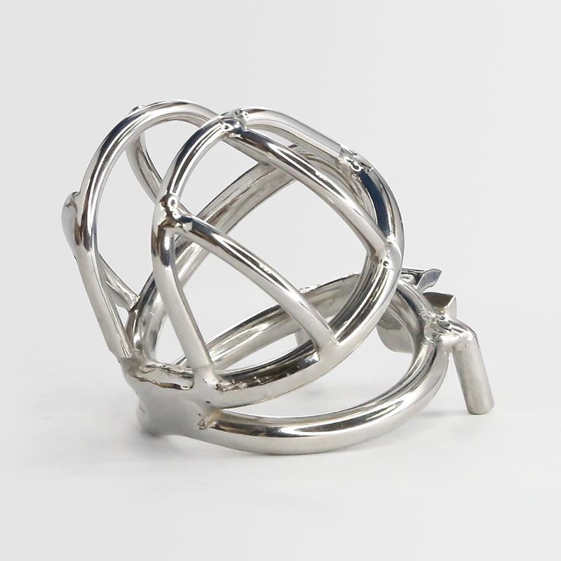 Short metal chastity device for advanced catheter play