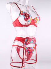 Load image into Gallery viewer, Erotic Lingerie Floral Embroidery Lace Bra Set
