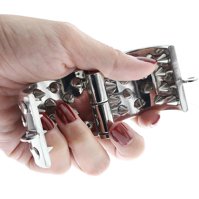 Silver CBT Chastity Bracelet with Non-Removable Teeth for Control