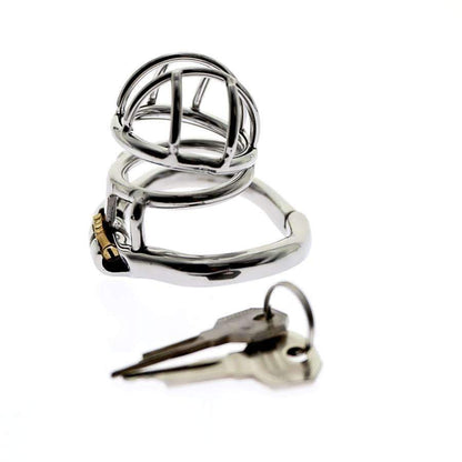 Chastity play small cock cage with lock